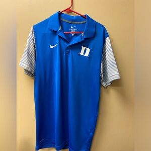 Duke Mens Nike Blue and White Polo Shirt Performance